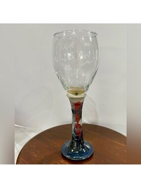 Buie Pottery Gatlinburg, Tennessee Signed Stoneware Wine Glass 9” tall. Like New